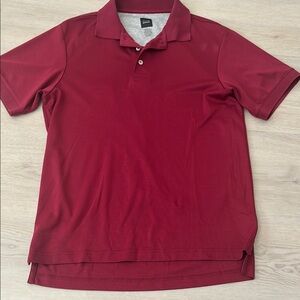Black Saks Fifth Avenue Red/ Burgundy Polo Shirt Classic Design 100% Cotton